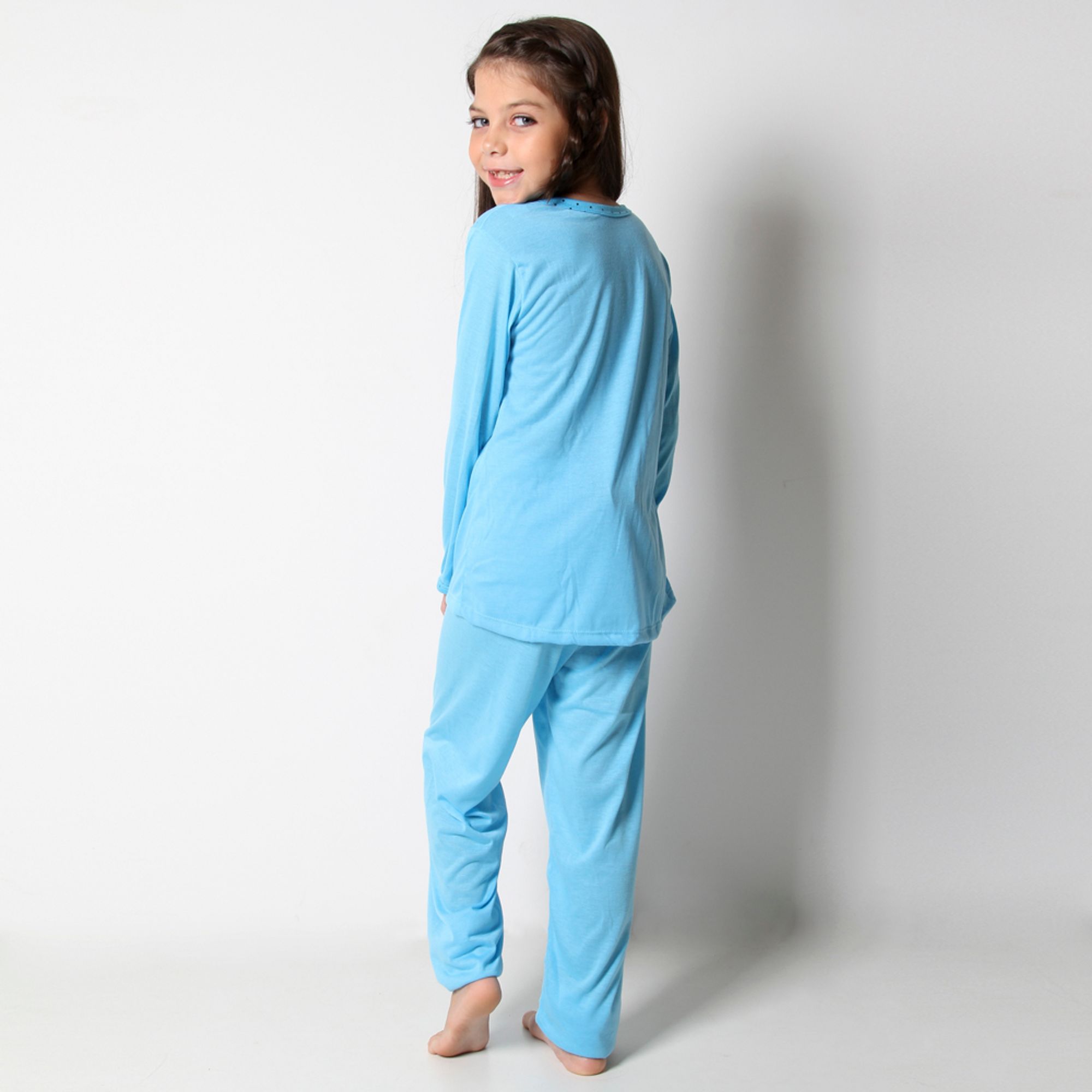 Pijama longo de Malha Infantil 108 (Goiaba) | Linha Noite